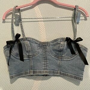 PACSUN Denim Jean Crop Top